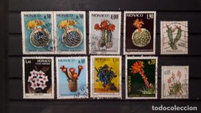 Selos: MONACO ° lote de sellos usados de la serie de flores.